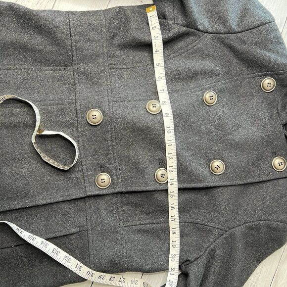 Giacca Hooded pea coat in gray with silver buttons L - Picture 5 of 8